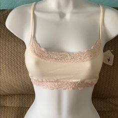 Bustiers With Pink Lace Elegant Camisole Bra For Spring, Spring Cream Bra With Built-in Support, Cream Fitted Bra For Spring, Spring Cream Fitted Bra, Spring Cream Bra, Feminine Stretch Bra For Spring, Feminine Cream Bra For Spring, Fishnet Shirt, Orange Tank Top