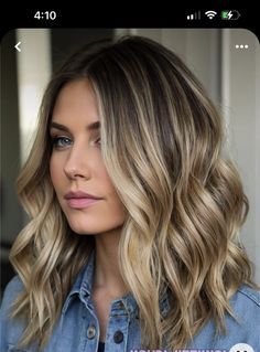 Bronze Shoulder Length Hair, To The Root Balayage, Balayage Ombre Hair Blonde, Medium Brown Roots Blonde Ends, Blonde Ombre Shoulder Length Hair, Bronde Long Bob Balayage, Balayage Blonde Medium Length, Root Melt Dark Blonde, Transitional Blonde Hair