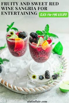 fruity and sweet red wine sangria for entertaining click for the recipe at latinflair com