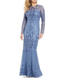 Mother of the Bride Dresses & Gowns | Dillard's Embellished Fishtail Dress For Gala, Embellished Fishtail Gala Dress, Embellished Mermaid Dress For Formal Occasions, Embellished Mermaid Hem Evening Dress, Embellished Dress With Fitted Bodice And Mermaid Hem, Mermaid Embellished Dress For Prom, Fitted Embellished Mermaid Dresses, Mermaid Sequin Dress For Gala, Glamorous Lace Dress With Mermaid Hem