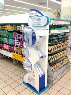 a display in a store filled with lots of products