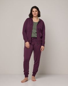 Aspen Merino Wool Jogger - Marionberry - wool& Comfy Sleepwear With Pockets For Loungewear, Relaxation Fall Pants With Pockets, Fall Relaxation Pants With Pockets, Fall Pants With Pockets For Relaxation, Relaxation Pants With Pockets For Fall, Cozy Fall Activewear For Relaxation, Comfort Stretch Fall Loungewear Pants, Comfort Stretch Pants For Fall Loungewear, Snug Athleisure Bottoms For Loungewear