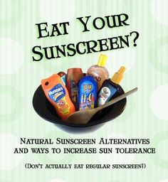 Eat your sunscreen--herbs and supplement that help keep you from burning and help you tan better (the healthy way). Sunscreen Recipe, Wellness Mama, Sun Burn, Urban Homesteading, Natural Sunscreen, Best Supplements, Healthy Ideas, Homemade Beauty Products, Diy Natural Products