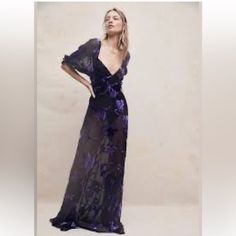 Free People Dahilia Maxi Dress Floral Velvet Mesh Strappy Ties Purple Navy Hidden Side Zipper Lined Leotard New Without Tags * Size: Xs Retail Price $350 56% Polyamide * 44% Viscose 29 '' Around Bust Relaxed 57" Long Purple V-neck Maxi Dress For Cocktail, Bohemian Purple Dresses For Evening, Purple V-neck Maxi Dress For Night Out, Bohemian Purple Maxi Dress For Evening, Purple Bohemian Evening Maxi Dress, Bohemian Purple Evening Maxi Dress, Purple Floral Print Maxi Dress For Cocktail, Purple V-neck Maxi Dress For Date Night, Fitted Lavender Bohemian Dress