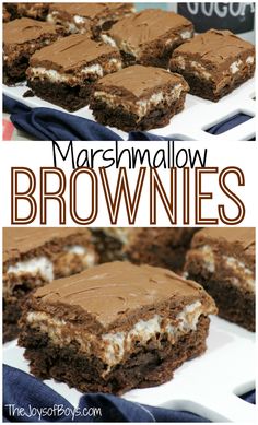 brownies with marshmallows and chocolate frosting on top