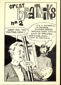 an old comic strip from the 1950's shows two women painting with their hands