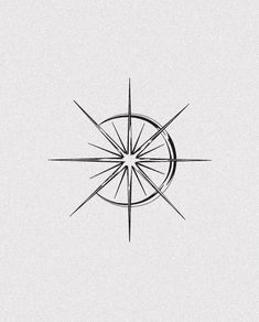 a black and white drawing of a star in the middle of it's center