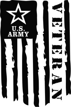 an american flag with the words u s army written in black ink on white paper