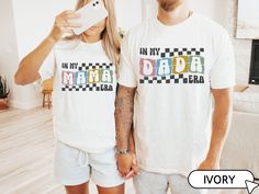 Click the link below to discover additional items related to Family https://www.etsy.com/shop/JennianDSGN?ref=seller-platform-mcnav&section_id=48212517 🎁 Welcome to our  Store Our team designs our shirts to cater to individuals seeking a distinctive and unique expression of their sensitivities.  Crafted with a commitment to excellent quality,  our garments are made to serve as perfect gifts for yourself and your loved ones. 👇 How to order 1-) Please, check and review all photos. 2-) Select you Gender Reveal Mom Shirt, Mom And Dad Tshirts, Family Matching Short Sleeve T-shirt For Gender Reveal, Cheap T-shirt For Gender Reveal On Mother's Day, Mom And Dad Shirts Pregnancy, Dada Shirt, In My Mom Era, Gender Reveal Shirts, Mom Era