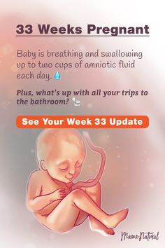 the baby is breasting and sitting on his stomach with text overlay that reads, 33