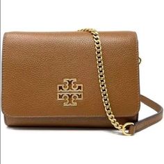 Nwt Tory Burch Brown Leather Combo Crossbody Bag Brown Crossbody Bag With Logo Strap, Brown Crossbody Bags With Logo Hardware, Tory Burch Crossbody Handbags, Tory Burch Crossbody Matte Bag, Brown Crossbody Shoulder Bag With Gold-tone Logo, Brown Leather Crossbody Bag, Tory Burch Bags, Tory Burch Bag, Kate Spade Crossbody