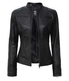 Black Slim Fit Jacket For Women
This black biker jacket for women is made from genuine lambskin leather in a smooth, supple finish. It is a good-looking and fashionable design, with front zip closure, snap button collar, impeccable detailing like YKK zippers, while the body is lined with soft polyester fabric. The fitted waist is designed to flatter on or off the bike. Peplum Leather Jacket, Asymmetrical Leather Jacket, Maroon Leather Jacket, Cafe Racer Leather Jacket, Varsity Jacket Women, Distressed Leather Jacket, Cafe Racer Jacket, Black Leather Moto Jacket, Racer Jacket