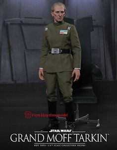 a star wars action figure is posed in uniform