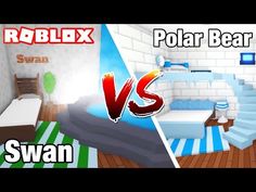 a room with a bed and a wallpaper that says roblox polar bear