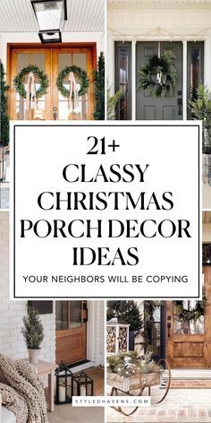 christmas porch decor ideas that are easy to do with your neighbors's front door