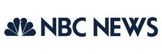 the nbc news logo is shown in black and white, with blue letters on it