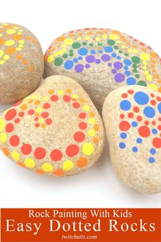 rock painting with kids easy doted rocks for children to paint and learn how to do it