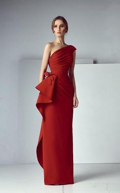 Saiid Kobeisy - 3191 Asymmetrical Ruffled Panel Gown | CoutureCandy Saiid Kobeisy, 파티 드레스, Beauty Dress, Couture Gowns, Gorgeous Gowns, Beautiful Gowns, Formal Gowns, Couture Dresses, Trendy Dresses