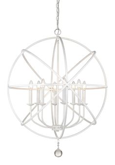 Z-Lite - 458-30MW - Eight Light Chandelier - Tull - Matte White Frame Interior, Orb Chandelier, Living Space Decor, Black Steel Frame, White Chandelier, Globe Chandelier, Contemporary Chandelier, Crystal Shapes, Space Decor