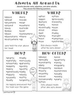 an advers all around us worksheet for students to practice their reading skills