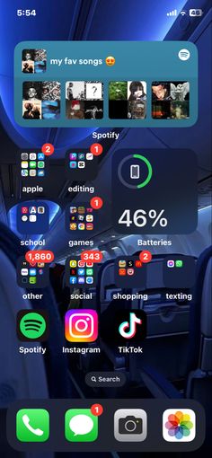 the dashboard of an airplane with many different icons