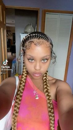 Simple Braids For Black Women Ponytail, 2 Cornrow Braids Side Part, Two Feed In Braids Black Women, Jayda Wayda Zig Zag Braids, 2 Braids With Color Weave, Sleek Ponytail With Two Braids, 2 Feed In Braids With Weave Side Part, Two Low Bun Hairstyles For Black Women, Braid On Light Skin