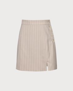 Striped Mini Skirt, Tailored Clothes, Perfect Wardrobe, Split Hem, Dressed Down, Feminine Style, Apricot, Wrinkles, High Waisted Skirt