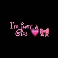 i'm just a girl wallpaper with two pink hearts and a bow on it