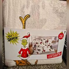 the grinch bedding set is in its box