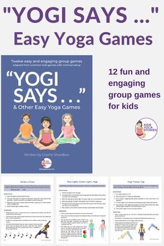 the yoga flyer is shown with an image of children doing yoga