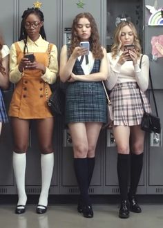 Non Uniform Day Outfits, School Pics With Friends, Emilija Baranac, Uniform Aesthetic, Pics With Friends, High Knee Socks Outfit, Non Uniform, Chic Y2k, School Pics