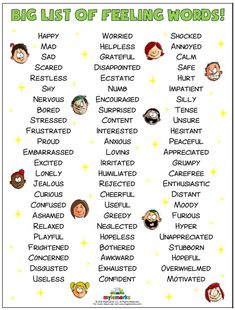 the big list of feeling words for kids to use in their speech and writing skills