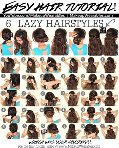 6 Lazy Easy Hairstyles for Spring | Cute Hair Style Easy Lazy Hairstyles, 5 Minute Hairstyles, Lazy Hairstyles, Easy Hairstyles For School, Hair Videos Tutorials, Everyday Hairstyles, Hairstyles For School, Hair Dos