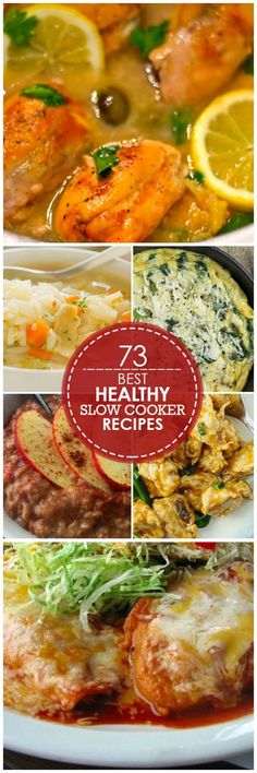 four different pictures with the words healthy dinner recipes