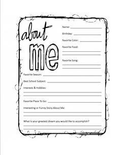 a printable book with the words about me on it