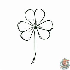 a four leaf clover drawn in black ink