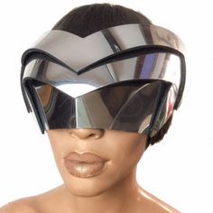 Mask Halloween Cosplay Worn Once Unisex Adjustable Back Handmade Chrome Colored Lightweight Fencing Mask, Holographic Gold, Metal Mask, Orange Copper, Head Mask, Cat Woman Costume, Egyptian Goddess, Cowrie Shell, Halloween Cosplay