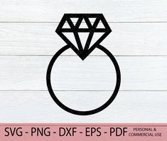 Wedding Ring Cuts, Diamond Silhouette, Ring Png, Ring Svg, Princess Diamond Ring, Digital Sales, Ring Cuts, Diamond Princess, Svg Wedding