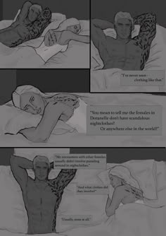 the storyboard shows two different stages of being in bed with one person laying down