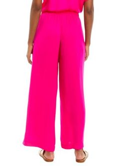 Luxe satin fabric elevates these pants from Single Thread. | Single Thread Women's Pull On Satin Pants, Pink, Small Solid Satin Pants With Elastic Waistband, Spring Pink Satin Bottoms, Summer High Waist Satin Bottoms, Chic Pink Silk Bottoms, Chic Pink Satin Bottoms, Casual High Waist Satin Bottoms, High-waisted Silk Pants For Summer, High Waist Satin Pants In Casual Style, Casual Satin Trousers