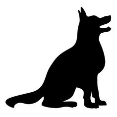 the silhouette of a dog is shown on a white background