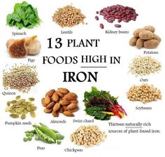 Foods With Iron, Foods High In Iron, Iron Rich Foods, Iron Rich, Vegan Nutrition, Food Info, Plant Based Eating