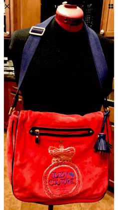 "Retail price was $188. New and unused , no tags. 13\" x 13\" x 3\"." Designer Red Shoulder Bag With Detachable Strap, Designer Red Shoulder Bag For Travel, Designer Red Crossbody Satchel, Designer Red Satchel With Adjustable Strap, Royal Crest, World Necklace, Holiday Bag, Cool Necklaces, Messenger Bags