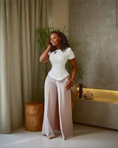 #suit #womenswear #nigeriandesigner #nigeria #pants #fashion Ladies Trousers Designs, Trouser And Top For Ladies, Graduation Outfits For Women, Classy Trousers, Women Pants Outfit, Neat Casual Outfits, Modest Dresses Fashion, 2piece Outfits, Corporate Dress