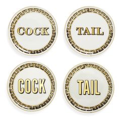 Cock/Tail Coasters – BURKE DECOR Wine Shelf, Drinking Fountain, Food Storage Boxes, Artwork Gifts, Coaster Furniture, Jonathan Adler, Gift Bows, Table Chairs, Bar Area