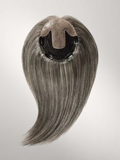 A light gray base with medium gray strands, this warm-toned greige salt and pepper shade lets you get back to your roots. faq can-the-luxy-hair-topper-be-paired-with-other-bundles what-is-included-in-the-hair-topper-thinning-hair-fill-in-set what-is-included-in-the-hair-topper-halo-bundle does-the-set-come-with-a-tester-weft can-i-try-on-and-then-return-it-if-it-does-not-work-for-me Light Gray Hair, Grey Hair Topper, Hair Sets, Bun Hair Piece, Luxy Hair, Hair Topper, Bun Hair, Hair Setting, Thinning Hair