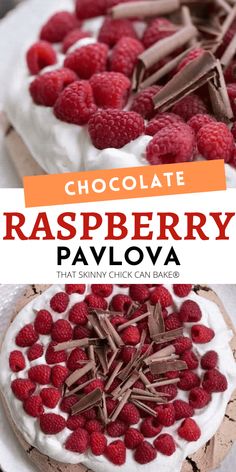 chocolate raspberry pavlova is an easy dessert recipe