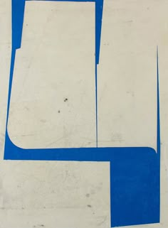 a blue and white painting with lines on it