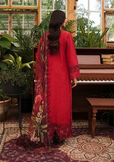 Brand: Kahf PremiumProduct Code: KLE-04 ValentinoCollection: Kahf Premium Unstitched Luxury Lawn CollectionFabric: Lawn DESIGN DETAILS: Schiffli Lawn Front Center Panel 1.2-Mtr Schiffli Lawn Front Side Panel 1.2-Mtr Schiffli Lawn Back 0.76-Mtr Schiffli Lawn Sleeves 0.65-Mtr Embroidered Organza Neckline 01-Pc Embroidered Organza Front Left & Right Motifs 01-Pair Embroidered Organza Front Daman Border 01-Mtr Embroidered Organza Sleeves Border 01-Mtr Digital Printed Tissue Silk Dupatta 2.5-Mtr Solid Dyed Cambric Trouser 2.5-Mtr DISCLAIMER:* Lining, Laces, and Tassels are not included in unstitched variants.* Embellishment items in stitched outfits are subject to market availability.* The actual colors of the outfit may vary from the colors being displayed on your device. CARE INSTRUCTIONS: Ex Ladies Shawl, Pakistani Clothes Online, Shawl Winter, Pakistani Designer Suits, Pakistani Lawn Suits, Maria B, Lawn Shirts, Lawn Suits, Pakistani Suits