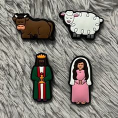 This Order Comes With One Cow, One Sheep, One King Balthasar (Wise Men), And One Mary Charm! Check Out My Closet For More Charms! Bundle To Save $$! Message Me For A Custom Order! Tags: Clog Charms, Shoe Charms, Jibbitz, Jibbits, Bundle, Stocking Stuffers Women's Crocs, Croc Charms, Wise Men, Nativity Scene, Charm Set, Shoe Charms, Stocking Stuffers, Nativity, Sheep